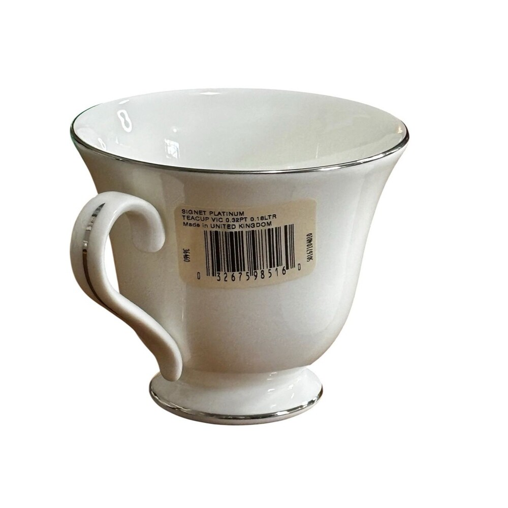 WEDGWOOD Signet Platinum Victoria shape Tea Cup & Saucer. New replacement - Picture 3 of 4